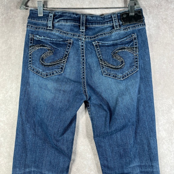 Silver Jeans Co. Suki High Slim Boot Jeans Womens 32 Blue Denim Super Stretch - Picture 5 of 13